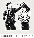 同僚を激励するビジネスマンのイラスト 124176407