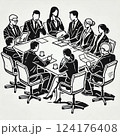 会議をするビジネスパーソンのイラスト 124176408