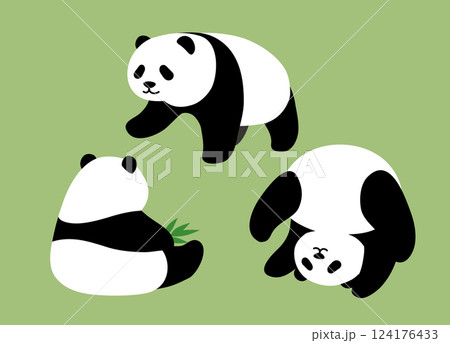 パンダのかわいいポーズ パンダのかわいいポーズ 124176433