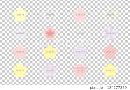Colorful star frames set Colorful star frames set 124177259