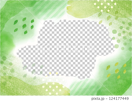 水彩手書きの新緑のフレーム背景 124177449