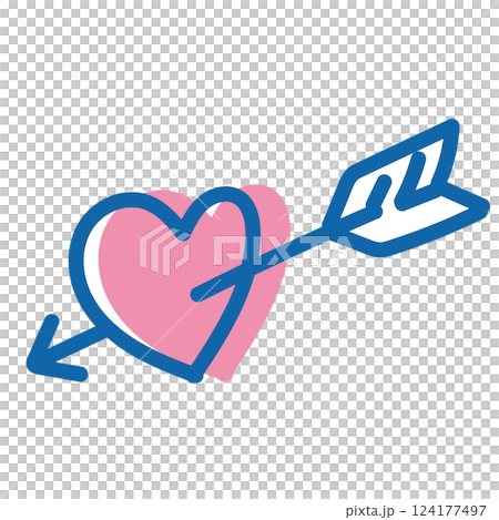 Cute heart handwritten vector illustration material 124177497
