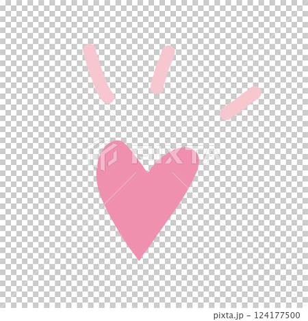 Cute heart handwritten vector illustration material 124177500