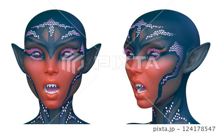 女性エイリアンの顔 124178547