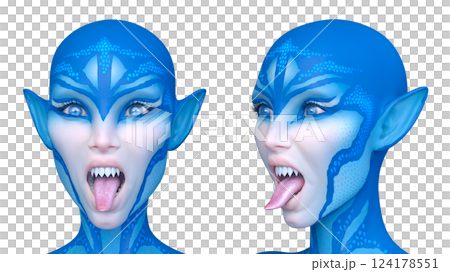 female alien face 124178551
