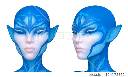 女性エイリアンの顔 124178552