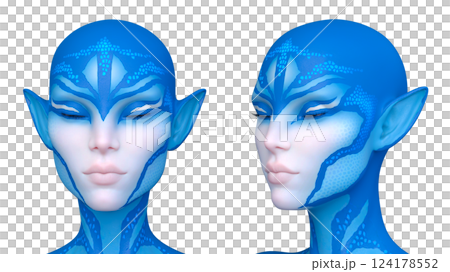 女性エイリアンの顔 124178552
