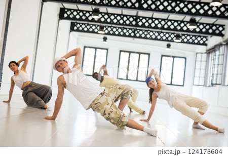 Male dancer enjoying dancing break dance 124178604