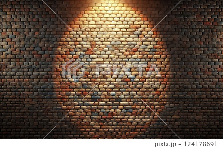 煉瓦壁・スポットライト 124178691
