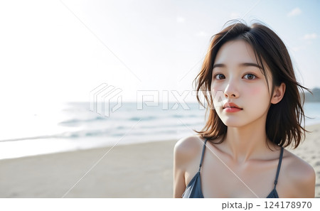 水着の若い女性 124178970