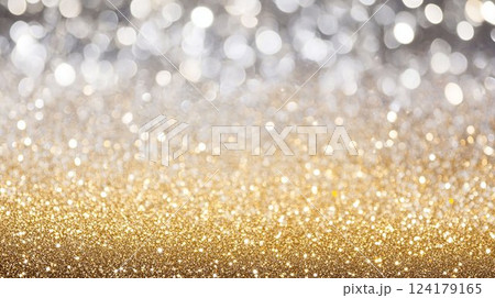 ゴールドとシルバーの輝く背景 ゴールドとシルバーの輝く背景 124179165
