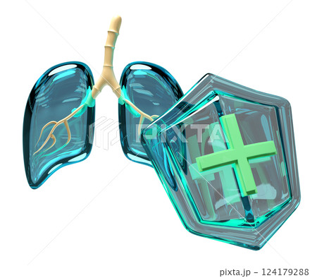 3d human lung transparent with shield isolated. world pneumonia day, check lung health, organs concept, 3d illustration render 3d human lung transparent with shield isolated. world pneumonia day, check lung health, organs concept, 3d illustration render 124179288