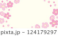桜のイラストの長方形フレーム素材 124179297