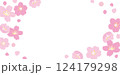 桜のイラストの長方形フレーム素材 124179298