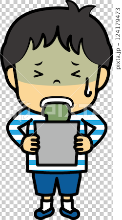 Boy vomiting 124179473