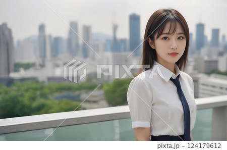 都会で働く女性 都会で働く女性 124179612