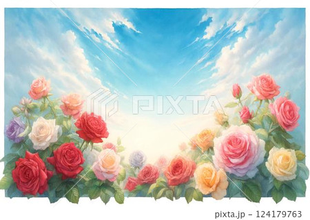 バラと青空 124179763