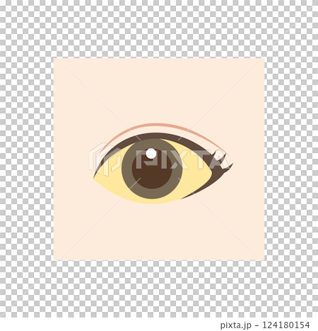 白目に黄疸が出ている目のイラスト 124180154