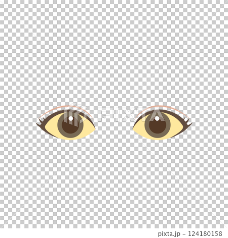白目に黄疸が出ている両目のイラスト 124180158