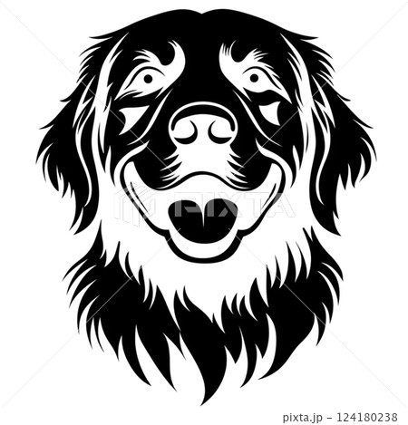 detailed illustration of dog face showcases its friendly expression and fluffy fur, making it ideal logo for pet related businesses or animal lovers detailed illustration of dog face showcases its friendly expression and fluffy fur, making it ideal logo for pet related businesses or animal lovers 124180238