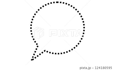 シンプルな丸い吹き出し（透明背景 枠のみ） 124180595