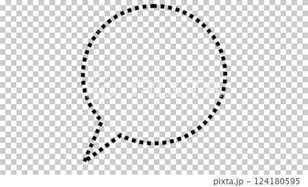 シンプルな丸い吹き出し（透明背景 枠のみ） 124180595