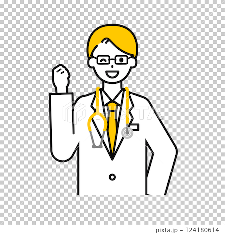 Upper body pose_simple male doctor 05 124180614