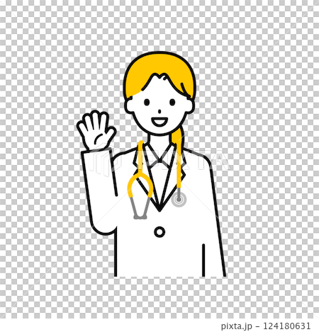 Upper body pose_simple doctor woman 02 Upper body pose_simple doctor woman 02 124180631