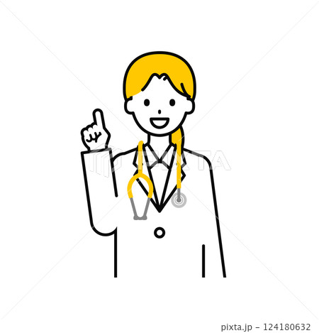 上半身のポーズ_シンプルな医師の女性03 124180632