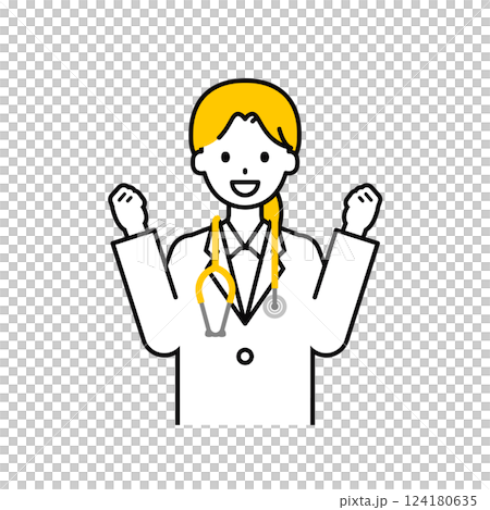 Upper body pose_simple doctor woman 06 124180635