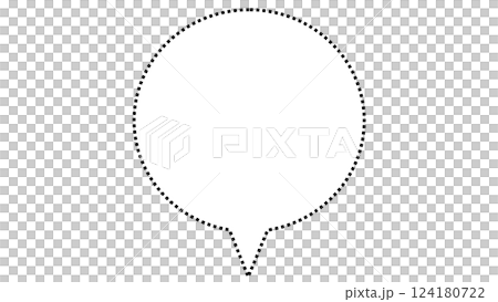 Simple speech bubble (white background inside speech bubble, transparent background outside speech bubble) 124180722