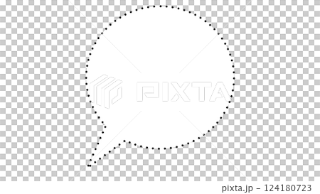 Simple speech bubble (white background inside speech bubble, transparent background outside speech bubble) 124180723
