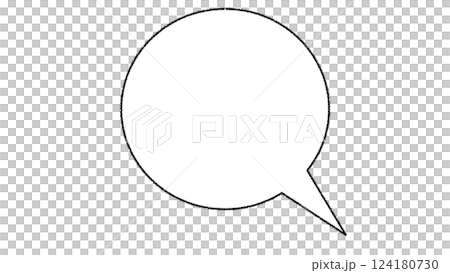 Simple speech bubble (white background inside speech bubble, transparent background outside speech bubble) 124180730