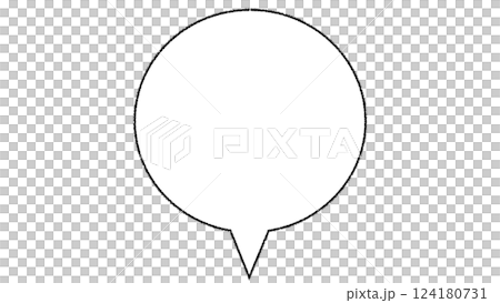 Simple speech bubble (white background inside speech bubble, transparent background outside speech bubble) 124180731