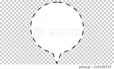 シンプルな吹き出し(吹き出し内白背景 吹き出し外透明背景) シンプルな吹き出し(吹き出し内白背景 吹き出し外透明背景) 124180734