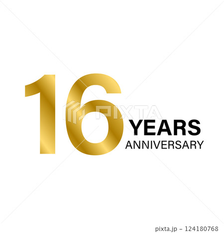 16 years anniversary gold icon vector for graphic design, logo, website, social media, mobile app, UI illustration 16 years anniversary gold icon vector for graphic design, logo, website, social media, mobile app, UI illustration 124180768