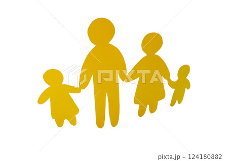 PNG, Population Day, paper people holding hands, isolated on white background. PNG, Population Day, paper people holding hands, isolated on white background. 124180882
