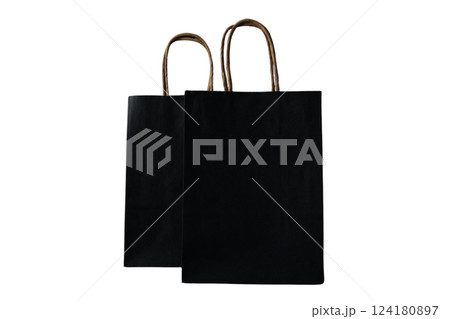 PNG, Black Friday. Only black packages isolated on white background. 124180897