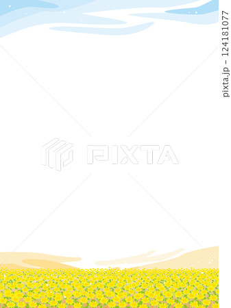 背景素材<黄色い花畑の背景 ふんわり・優しい・パステルカラー・縦位置> 背景素材<黄色い花畑の背景 ふんわり・優しい・パステルカラー・縦位置> 124181077