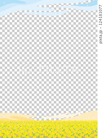 Background material <Yellow flower field background, soft, gentle, pastel color, vertical position> Background material <Yellow flower field background, soft, gentle, pastel color, vertical position> 124181077