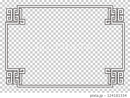 中式裝飾框 124181334
