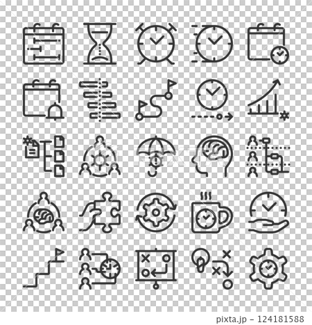 Project progress management icon set 124181588