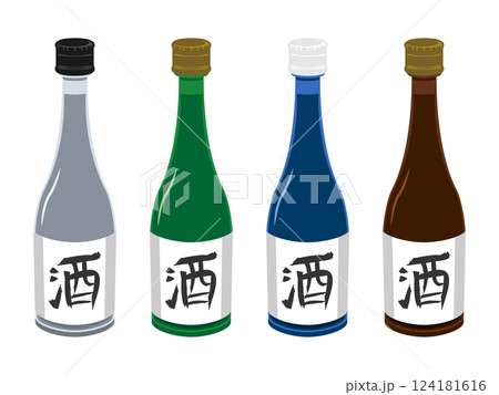 酒瓶のイラストのセット 酒瓶のイラストのセット 124181616