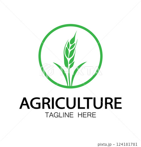 Green logo creative template design. Logo for nature and agriculture products. Green logo creative template design. Logo for nature and agriculture products. 124181781