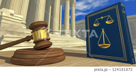 法と正義の象徴 – 裁判所と判決のシンボル 法と正義の象徴 – 裁判所と判決のシンボル 124181872