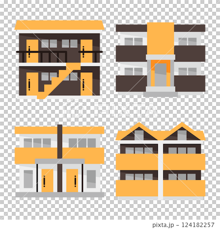 Simple apartment icon set 124182257