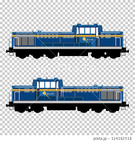 Vector illustration of DE10 diesel locomotive (Hokutosei color) 124182518