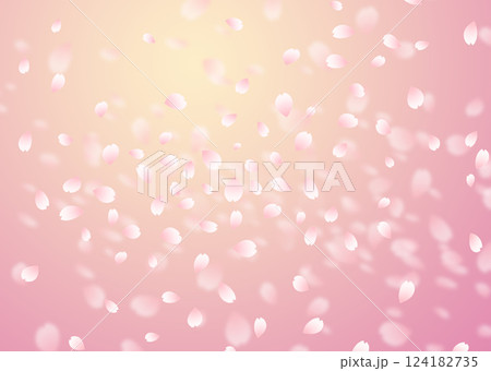 桜吹雪イラスト 124182735