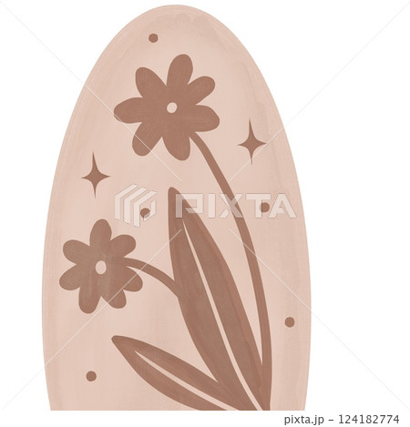Hand drawn illustration of mocha mousse beige brown flowers leaves branch in curved modern shape outline. Minimalist floral garden design, bloom for cards invitations, elegant foliage plant nature Hand drawn illustration of mocha mousse beige brown flowers leaves branch in curved modern shape outline. Minimalist floral garden design, bloom for cards invitations, elegant foliage plant nature 124182774