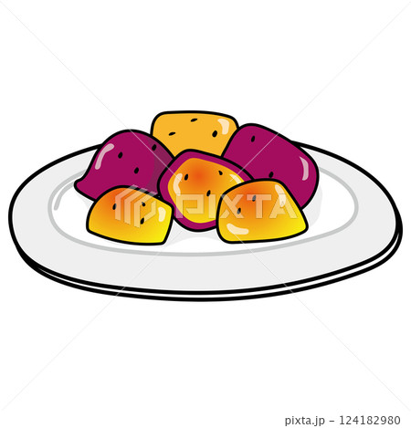 お皿にのった大学芋 124182980